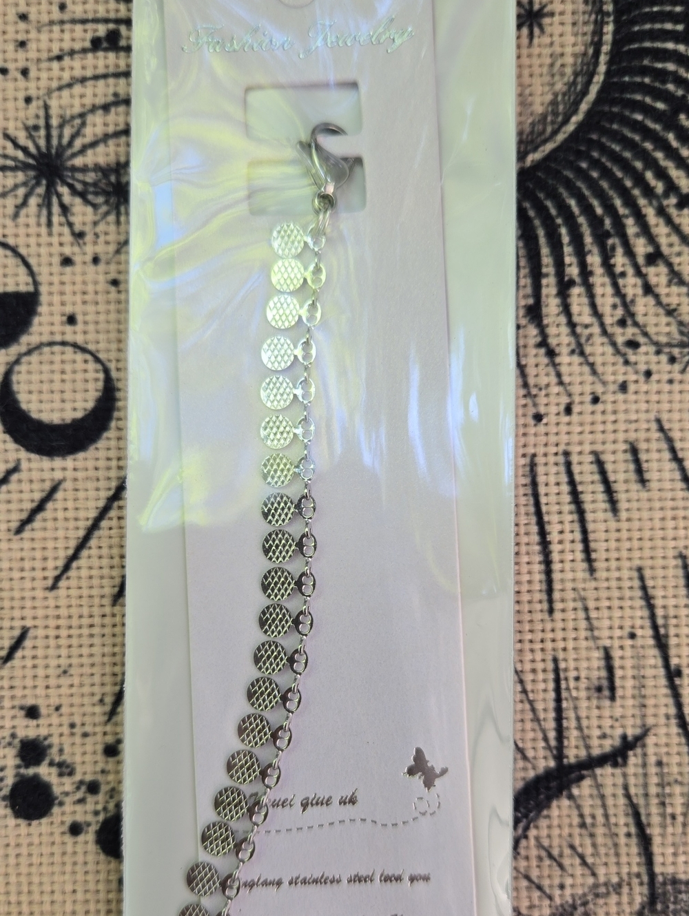 Stainless Steel Disc Chain Bracelet - 7.5 Inch